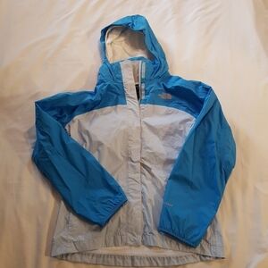 North Face Hyvent girls size 14/16 spring jacket 2 tone blue